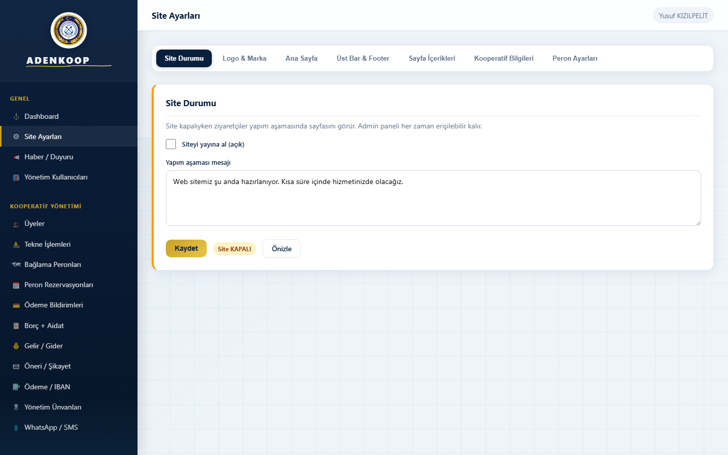 Site Ayarları